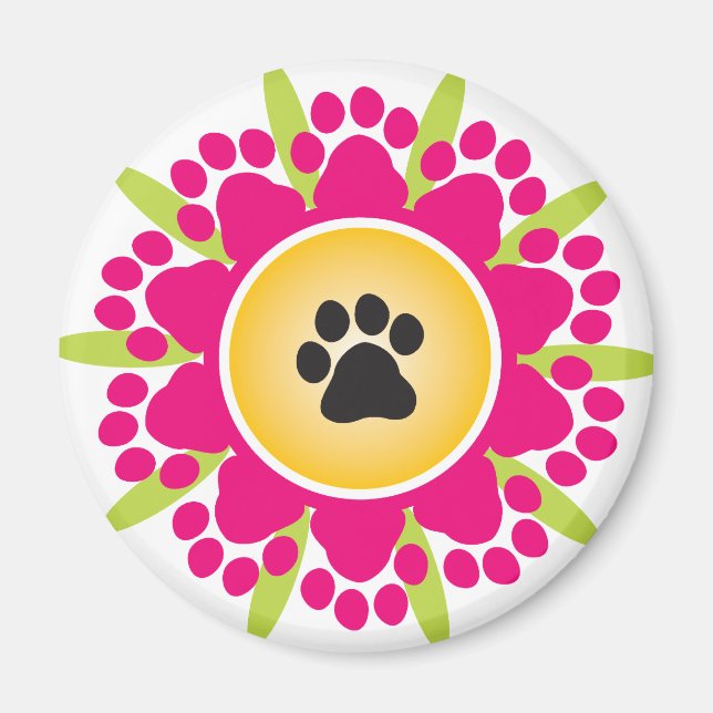 Blume Paw Prints Magnet (Vorne)