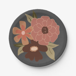 Blume Peach Gray Botanische Veranstaltung Pappteller