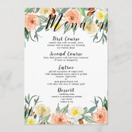 Blume Peach & White Garden Menükarte