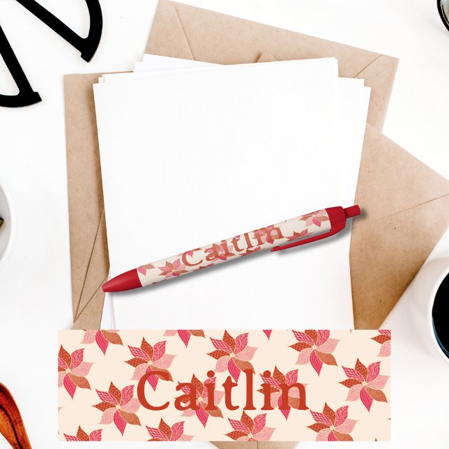 Blume Pen Kugelschreiber (Personalized Happy Flower Sticker in Pink and Red)