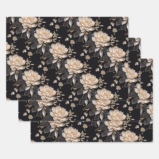 Blume Peony Blumenmuster Hochzeitstag Geschenkpapier Set (Set)