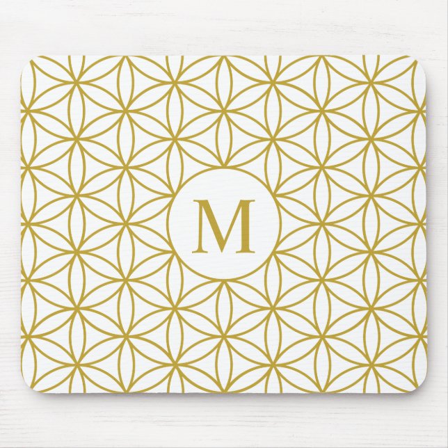 Blume (personalisierten) Goldes Leben-Fahrwerkes Mousepad (Vorne)