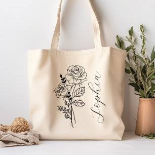 Blume personalisierter Geburtsmonat Juni Tragetasche
