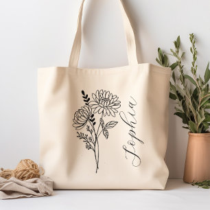 Blume personalisierter Geburtsmonat November Tragetasche