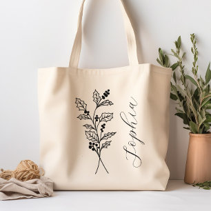 Blume personalisierter Geburtstag Dezember Tragetasche