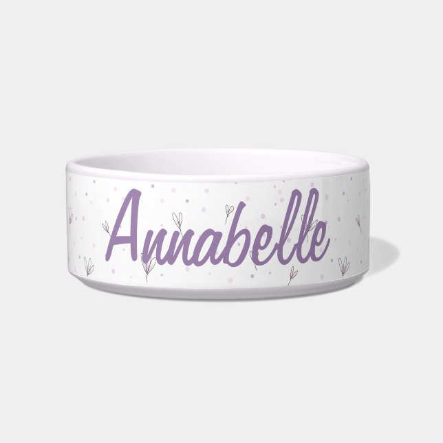 Blume Pet Bowl Personalisierter Name Napf (Vorderseite)
