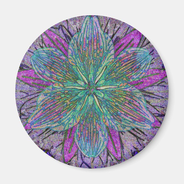 Blume Petal Mandala Magnet (Vorne)