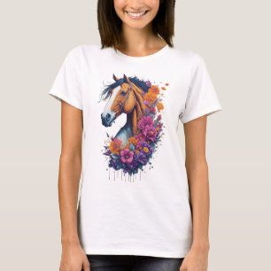 Blume Pferdeschwölfe Naturpferde Liebhaber von Fra T-Shirt