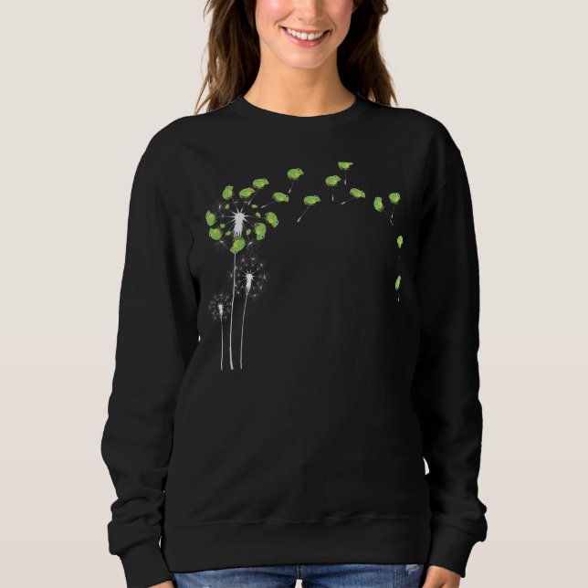 Blume Pflanze Dandelion Frog Sweatshirt (Vorderseite)