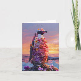 Blume Pinguin Card Dankeskarte