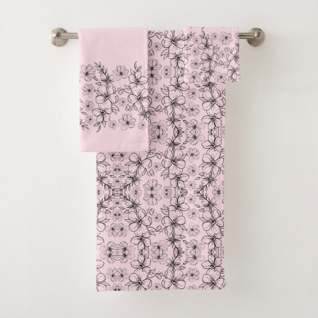 BLUME PINK BADHANDTUCH SET (Insitu)