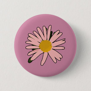 Blume Pink Blühte Button
