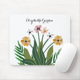 Blume Pink Yellow Watercolor Bouquet Mousepad