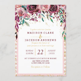 Blume Pinselstriche und Einladungen für Hochzeiten