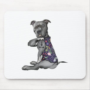 Blume Pitbull - I Liebe Mama Hippie Dog Pitbull Mousepad
