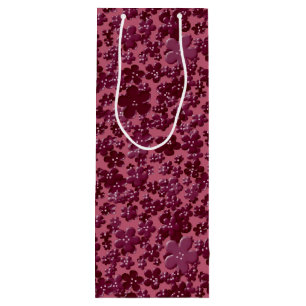 Blume, Plum Lila WEIN GIFT BAG Geschenktüte Für Weinflaschen