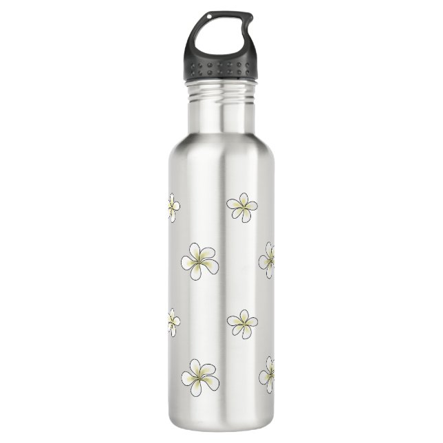 Blume Plumeria Edelstahlflasche (Vorderseite)