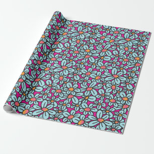 Blume Pop Rosa Wrapping Paper Geschenkpapier