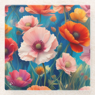 Blume Poppy, mehrfarbig, Garden-47567 Glasuntersetzer