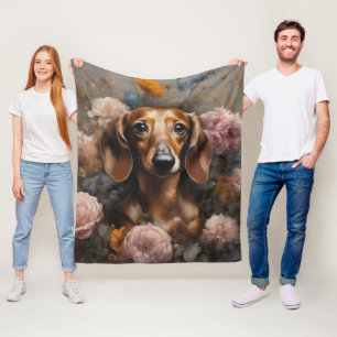 Blume Portraits von Hunden 1 Fleecedecke