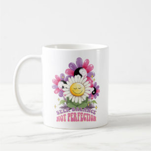 Blume Positives Zitat sucht Balance nicht perfekt Kaffeetasse