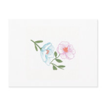 Blume Postcard, Blue and Pink Cosmos