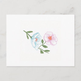 Blume Postcard, Blue and Pink Cosmos Postkarte