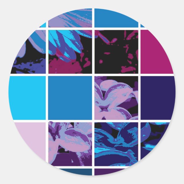 Blume Poster-Zazzie Runder Aufkleber (Vorderseite)