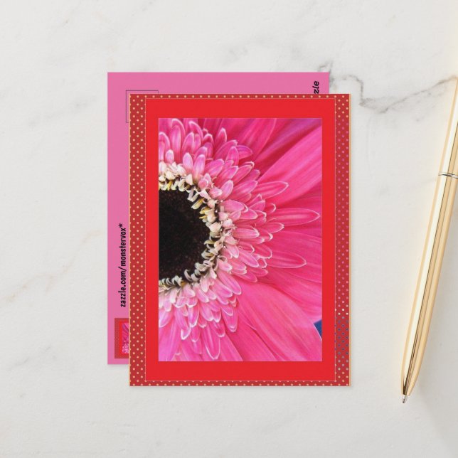 Blume Postkarte (Vorderseite/Rückseite Beispiel)