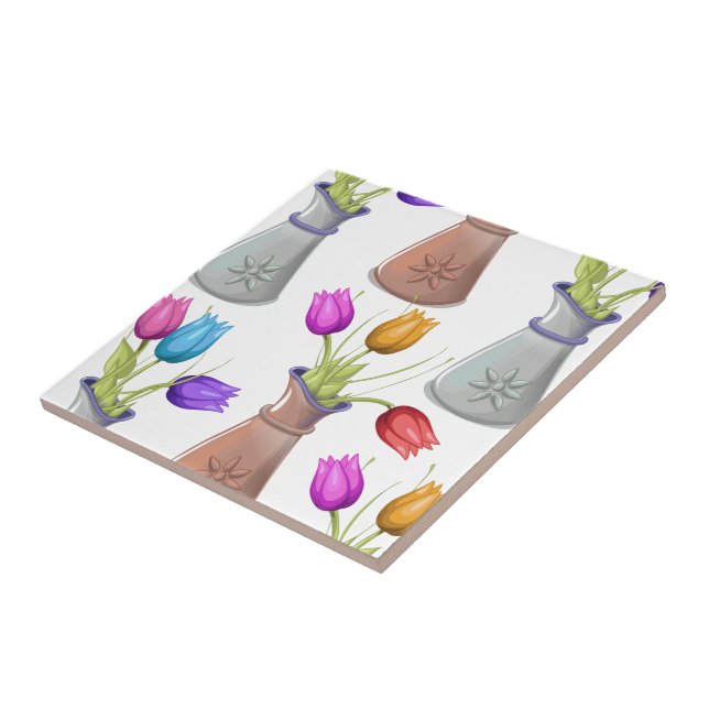 Blume-Pots-Muster Fliese (Seite)