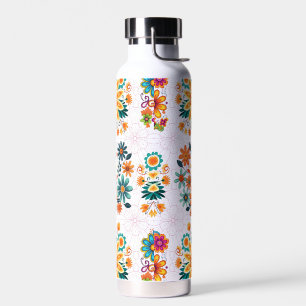 Blume-Pots-Muster für mehrere Farben - rosa Trinkflasche