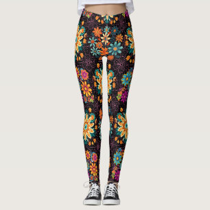 Blume-Pots-Muster für mehrfarbige Farben - rosa sc Leggings