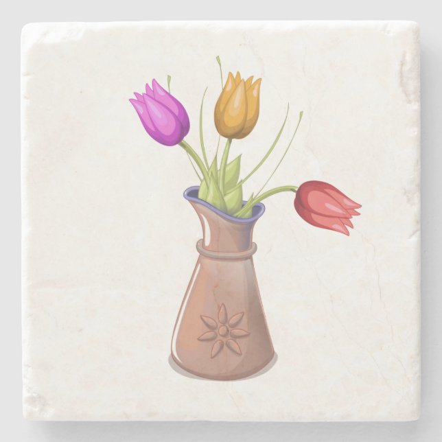Blume Pots Steinuntersetzer (Vorderseite)