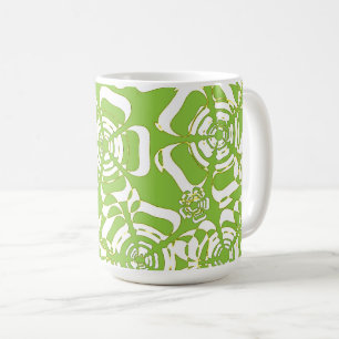Blume Power 3 Gelb und Schwarz grün Kaffeetasse