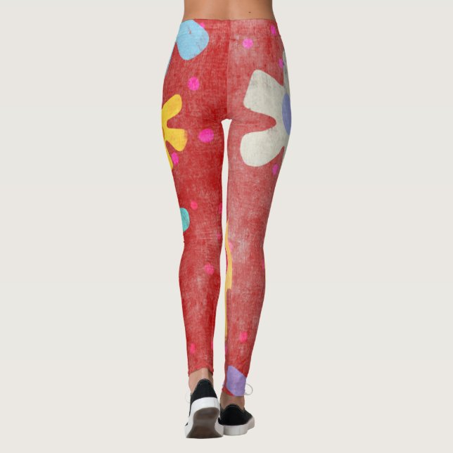 Blume Power 60 s  Leggings (Rückseite)