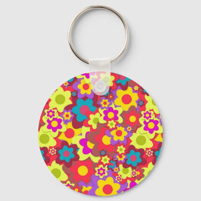 Blume Power 60er-Hippy Schlüsselanhänger (Vorderseite)