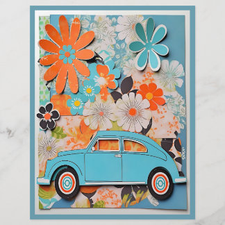 Blume Power 60er Jahre Thema Dekoupage Scrapbook