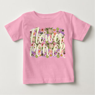 Blume Power Baby T - Shirt Top rosa Boho Einstellu