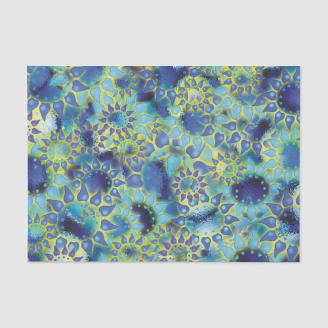 Blume Power Blue Petalled Blume Seidenpapier (Vorderseite)