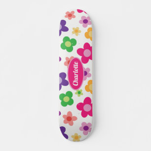 Blume Power Blumenblume Lila & PinkCustom Skateboard