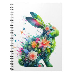 Blume Power Bunny Rabbit Notizblock