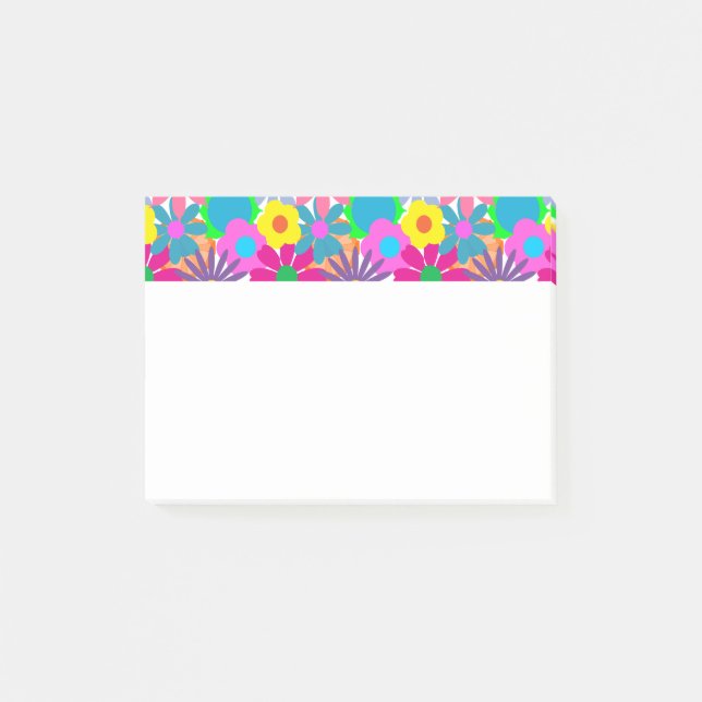 Blume Power der 1970er Jahre Post-it Klebezettel (Vorderseite)