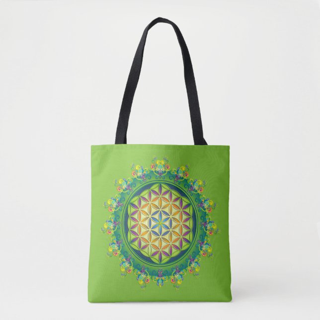 Blume Power des Lebens / Lebensgefühl - Grün Tasche (Vorderseite)