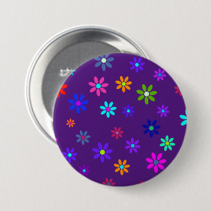 Blume Power Dusche - farbiges Muster 1 Button