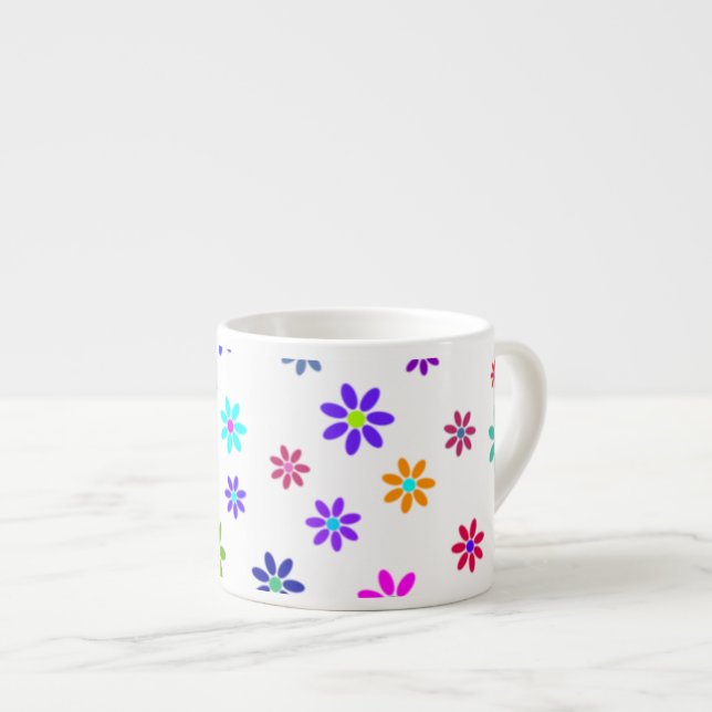 Blume Power Dusche - farbiges Muster 1 Espressotasse (Vorderseite Rechts)