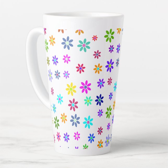 Blume Power Dusche - farbiges Muster 1 Milchtasse (Linke Ecke)
