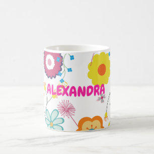 Blume Power farbenfroh rosa weiß Kaffeetasse
