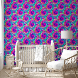 Blume Power - Farblich spiralfarbenes Batik-Muster Tapete