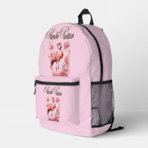 Blume Power Flamingo Rosa- und Blumendesign Bedruckter Rucksack