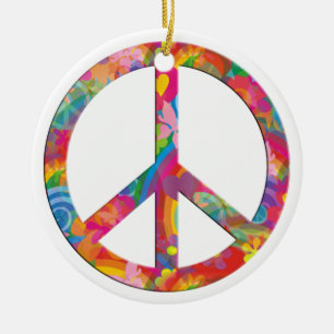 Blume Power Frieden Keramik Ornament
